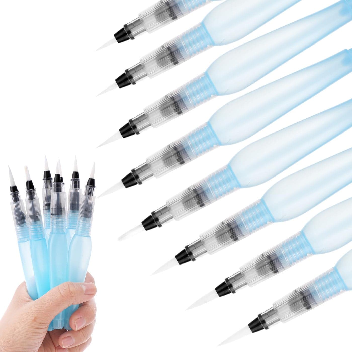 Prasacco 8Piece Watercolour Brush Pens Refillable Water Brush Pens for Watercolor Painting Artists Calligraphy