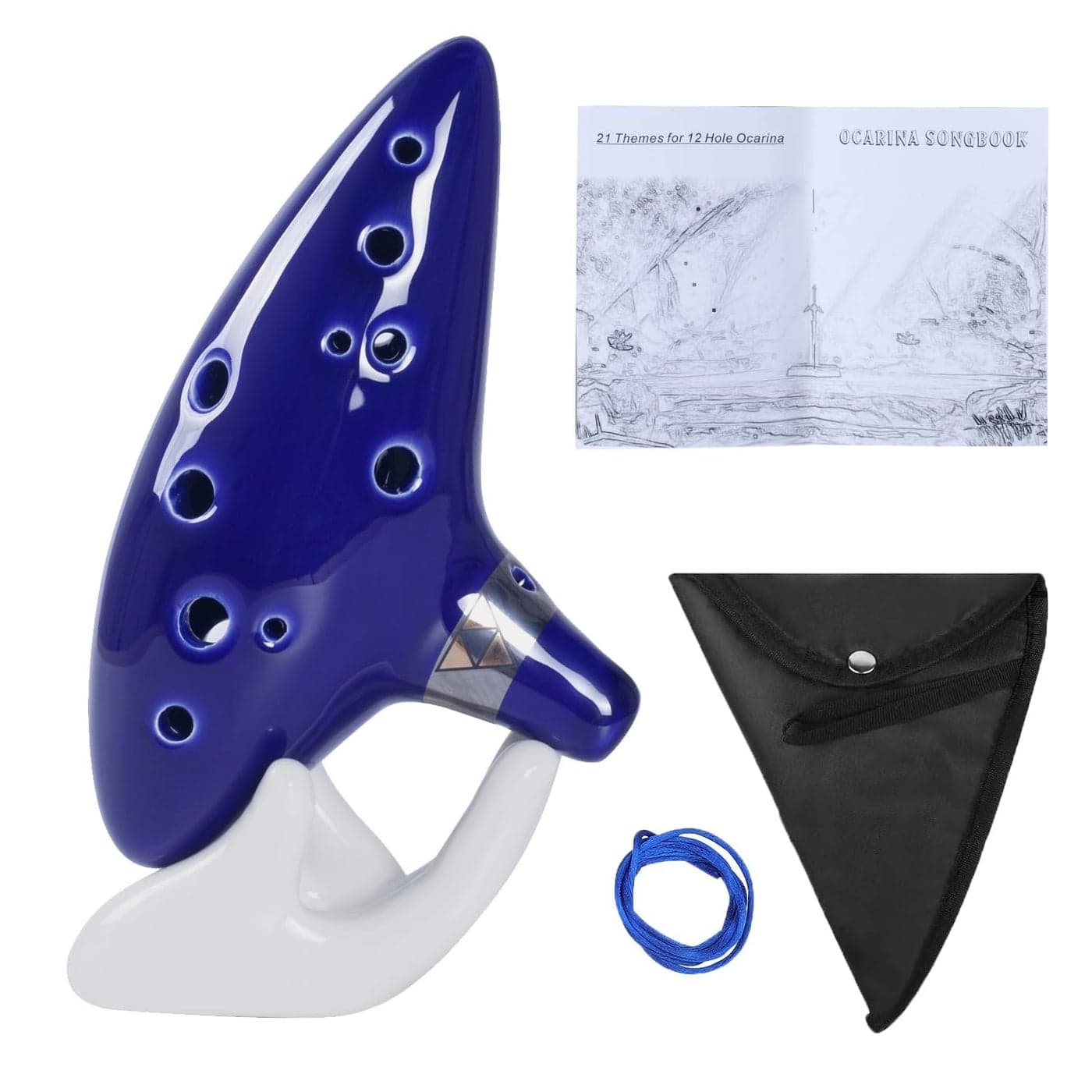 Aurzen Zelda Ocarina 12 Hole Alto C Ocarinas with Song Book (Songs From the Legend of Zelda) - come with Display Stand Protective Bag Gift for Zelda fans