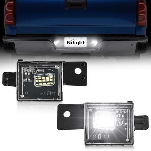 Nilight License Plate Lights Compatible with 2014 2015 2016 2017 2018 2019 2020 2021 2022 2023 Chevy Silverado 1500 GMC Sierra 1500 20152022 Chevy Colorado with Black housing 6000K White 2PCS Pack
