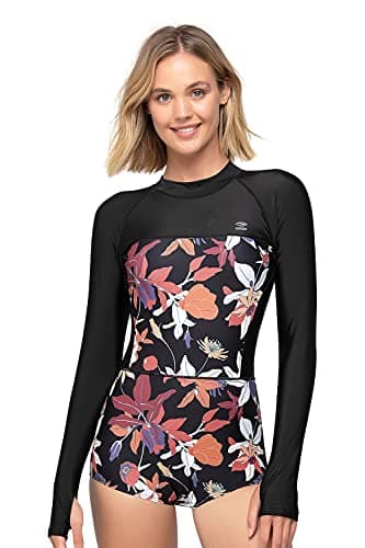 AXESEA Womens Rash Guard UPF 50 Long Sleeve Swim Shirt One Piece Bathing Suit Swimsuit