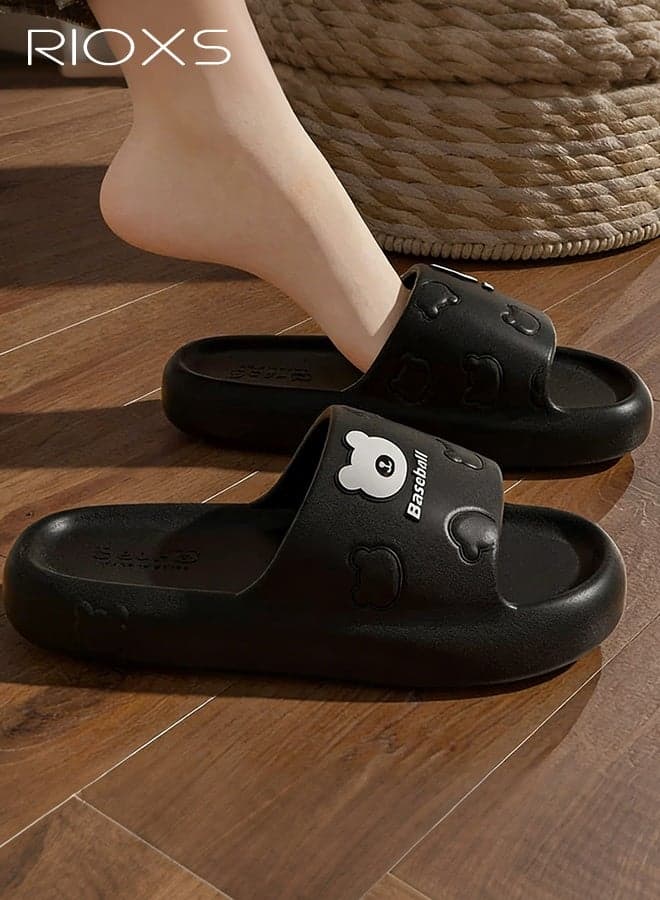 Unisex Non-Slip Slippers, Odor-Resistant Lightweight Summer EVA Beach Sandals for Women, Quiet Thick-Soled Bathroom and Indoor/Outdoor Comfort Walking Sandals for Men, Breathable Shock-Absorbing Soft-Insole Casual Shoes Quick-Drying Easy-to-Clean Pool and Home Slippers, Couple's House Shoes for Livi