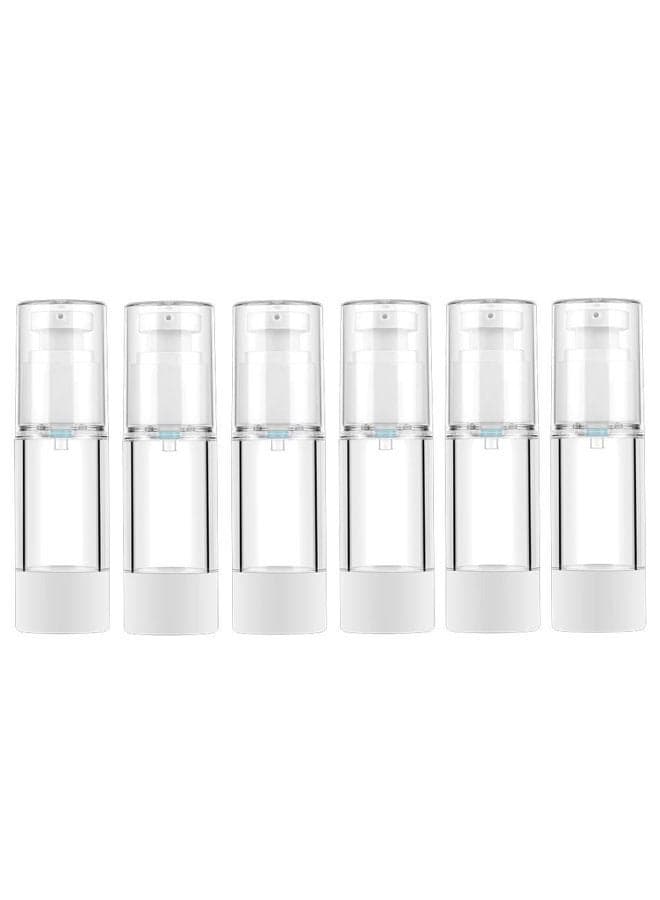 1 Oz 30ml Clear Airless Cosmetic Cream Pump Bottle Travel Size Dispenser Refillable Containers/Foundation Travel Pump Bottle for Shampoo (Pack of 6)