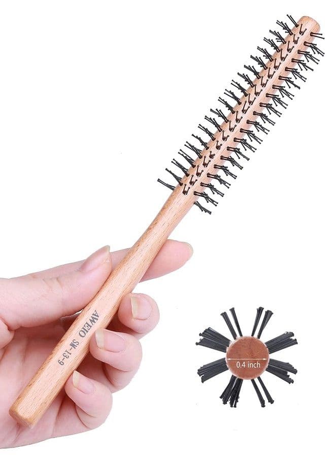 Small Round Brush for Short Hair, 1 Inch Mini Quiff Roller for Women and Men, Best for Thin Hair, Bangs, Beard, Styling, Lifting, Curling