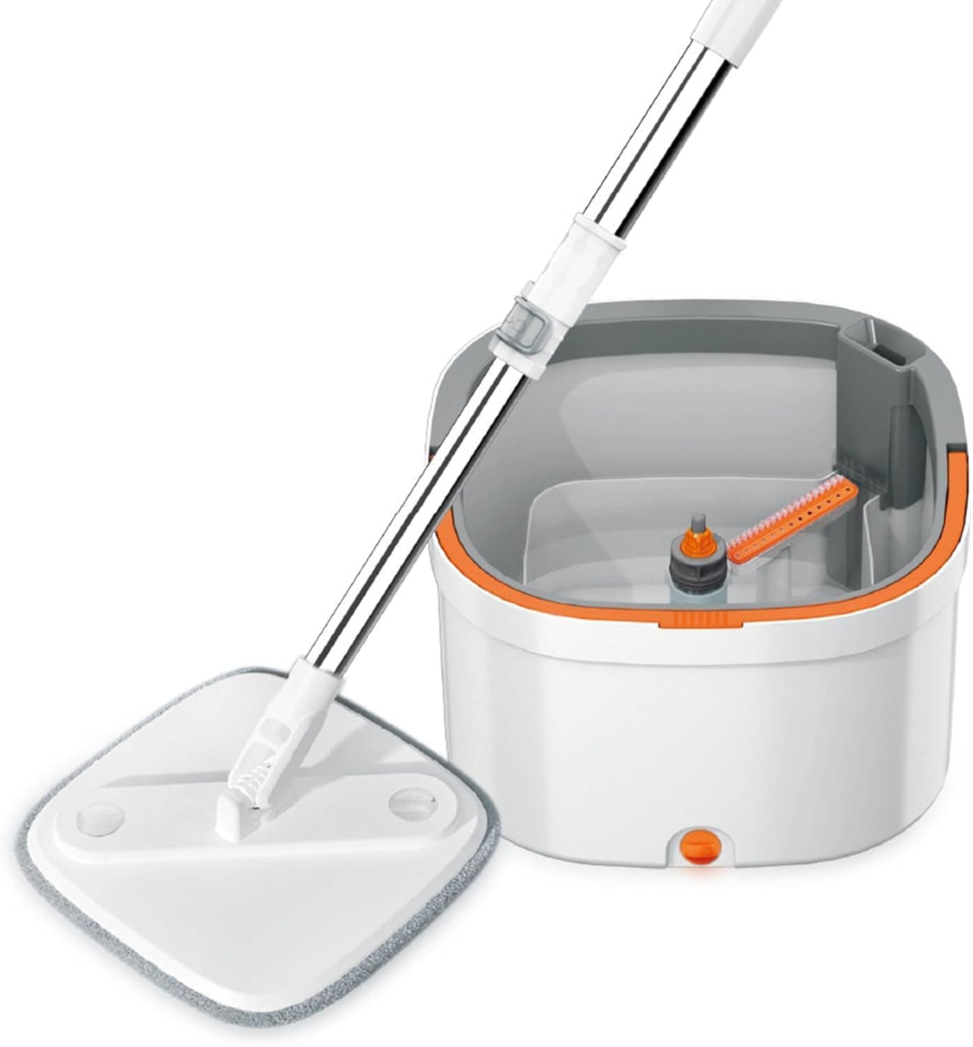 MAPPLE CREATION Household Cleaning Product Mops Clean Floor Scratch Mop Reusable Microfiber Flat Mop Stainless Steel Floating Mop Dry Wet Cleaning Floor Mop with Dirty Clean Water Separation Bucket