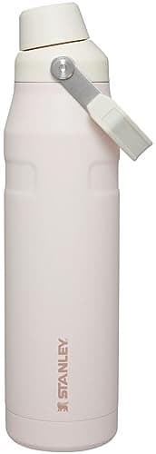 STANLEY IceFlow Fast Flow Water Bottle 36 oz | Angled Spout Lid | Lightweight and Leakproof for Travel and Sports | Insulated Stainless Steel | BPA-Free | Rose Quartz Glimmer