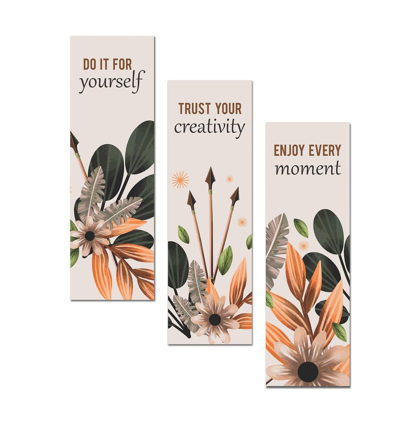 Twinster Aesthetic Wooden Wall Hanging For Home Décor, Living Room, Bedroom, Office Decoration Item| Motivational Art Patterns |Boho Design | Gifting Item |Pack Of 3 (Design 7)