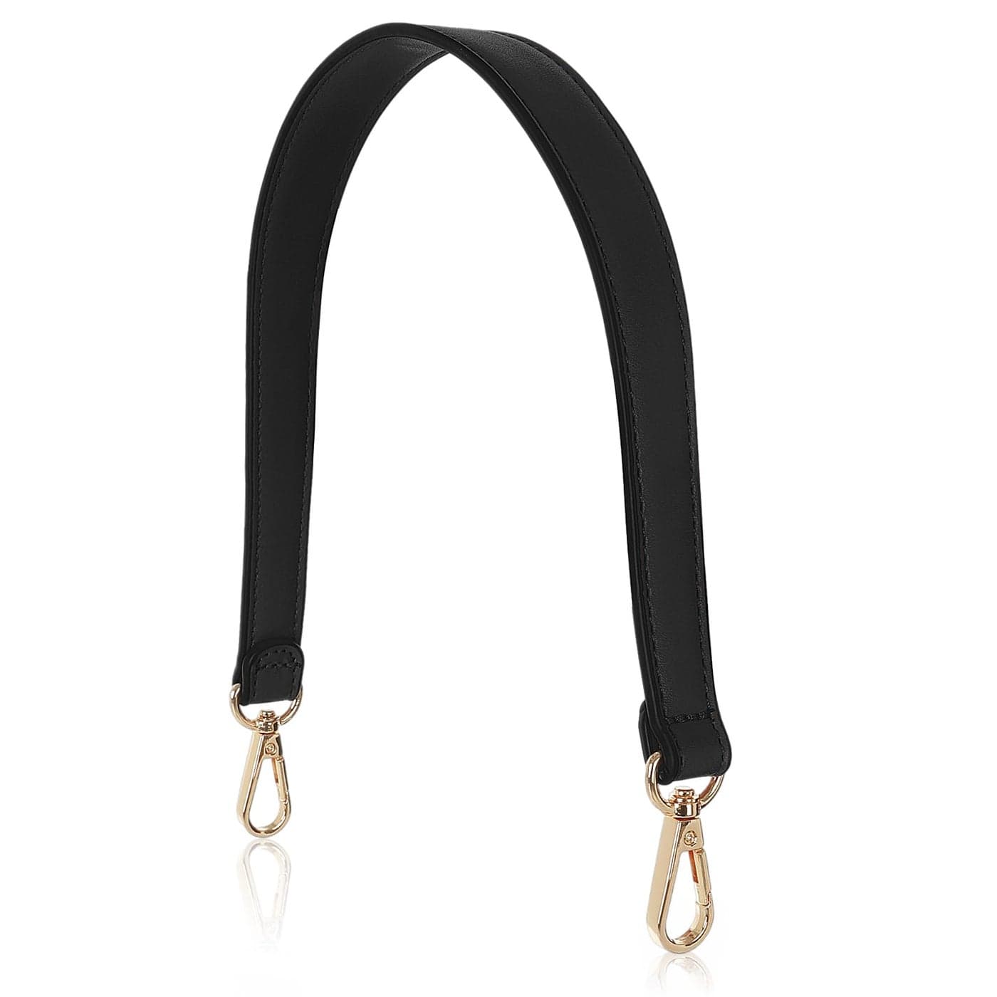 Prasacco Black Leather Purse Strap Handle 19 Inch Bag Strap Replacement with Swivel Clasps Short Style Short Style Please Confirm the Size Information