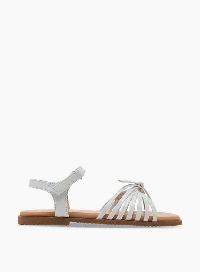 Girls Strappy Hook & Loop Sandals