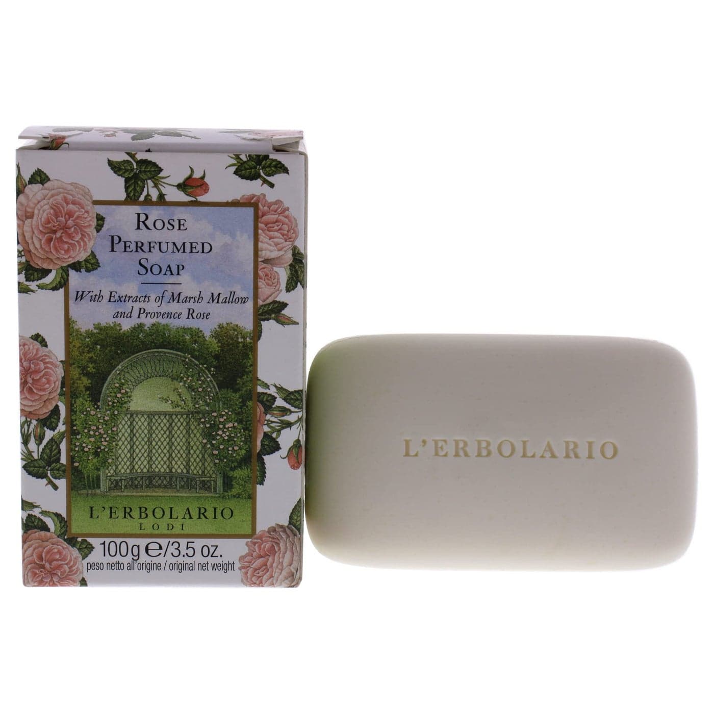 LErbolario Rose Perfumed Bar Soap Enriched With All Natural Ingredients And Aromatic Fragrances Cleanses And Moisturizes Skin Long Lasting And Creates A Rich Creamy Lather 35 Oz