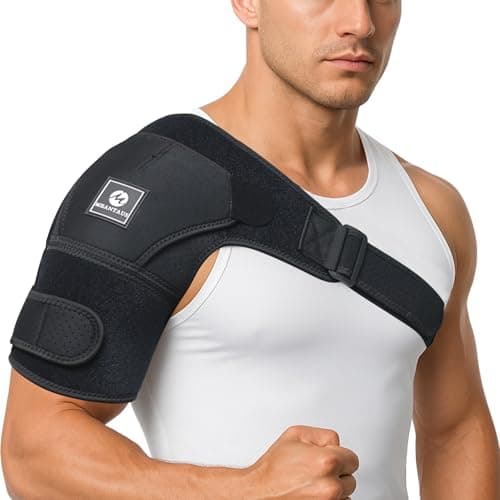 MEANTAUS Shoulder Brace – Comfortable Adjustable Support for Pain Relief & Recovery | Rotator Cuff Compression Sleeve Stabilizer for Sports, Gym & Injury Rehab | Fits Left/Right Shoulder, Men & Women (M)