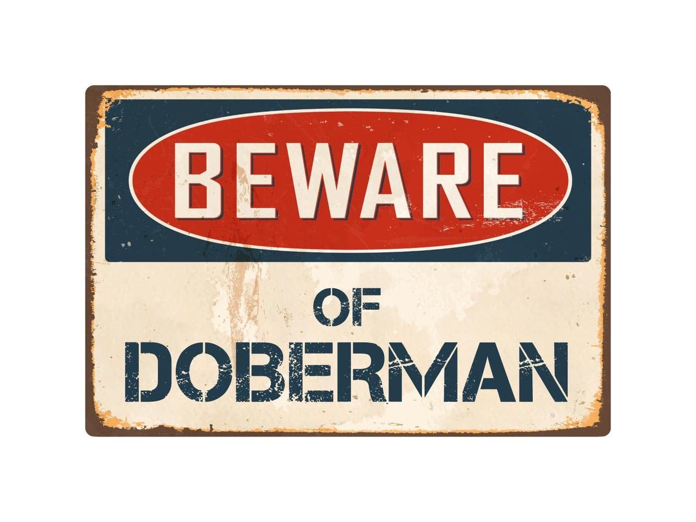 StickerPirate Beware of Doberman 8” x 12” Vintage Aluminum Retro Metal Sign VS138