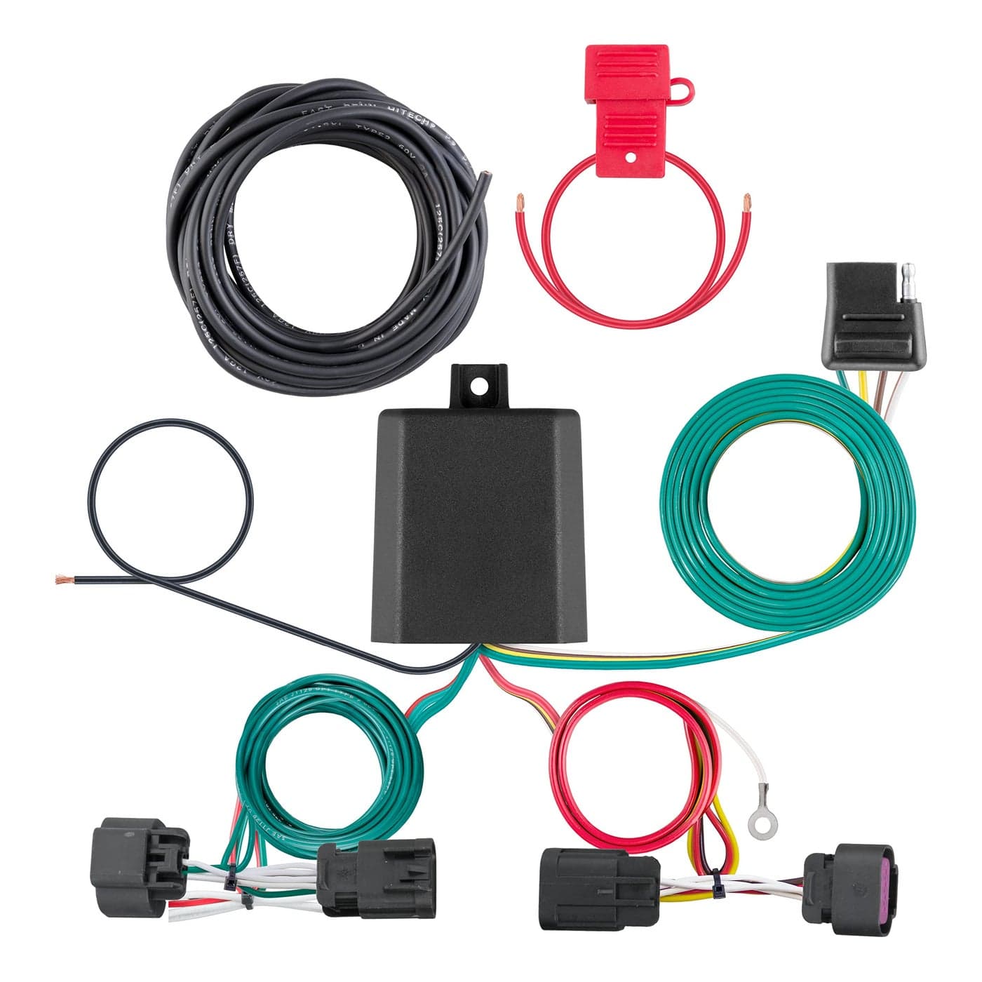 CURT 56478 VehicleSide Custom 4Pin Trailer Wiring Harness Fits Select Ram ProMaster 1500 2500 3500 Black
