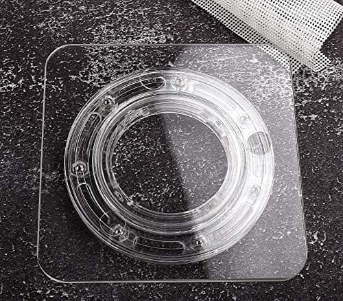 SANGLE SOPFFY 7-Inch Square Acrylic Cookie Turntable with Non-Slip Mat | Cake & Cupcake Decorating Rotary Stand | Smooth Bearing Lazy Susan for Cake Icing, Dessert Display