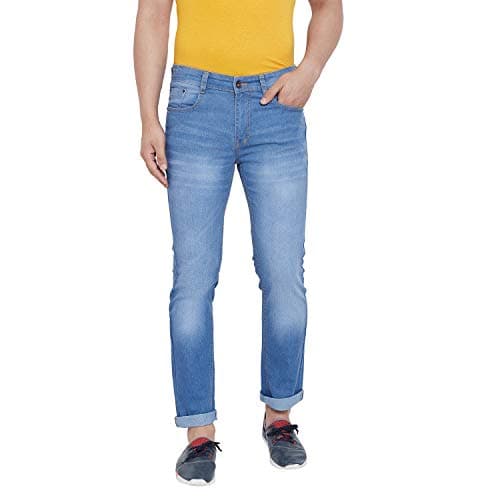 Ben Martin Men's Regular Fit Stretchable 28 Size Light Blue Cotton Denim Jeans Pant for Men, JJ3-1