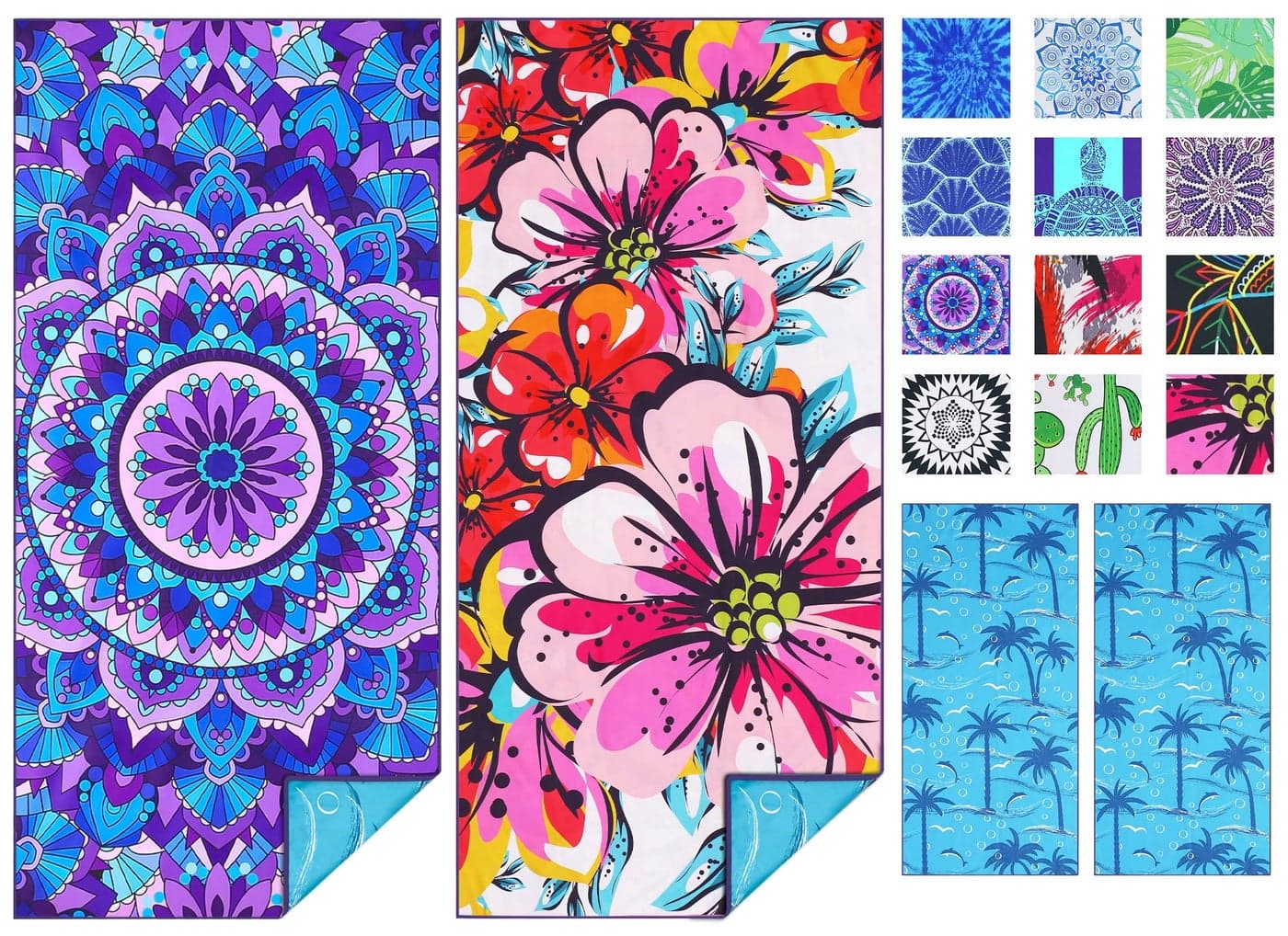 2 Pack Microfiber Thin Beach Towel Lightweight 71x32 Oversized Extra Large Sand Free Towels Quick Dry for Travel Pool Yoga Gym Sports Beach Accessories Vacation Essential Gift