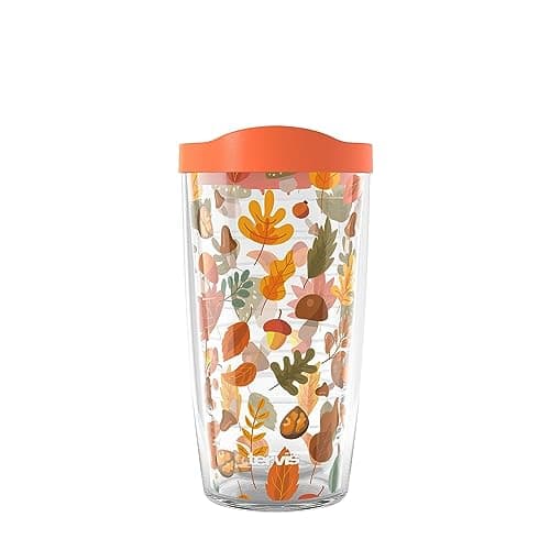 Tervis Awesome Autumn Fall Leaves Made in USA Double Walled Insulated Tumbler Travel Cup Keeps Drinks Cold Hot 16oz Classic