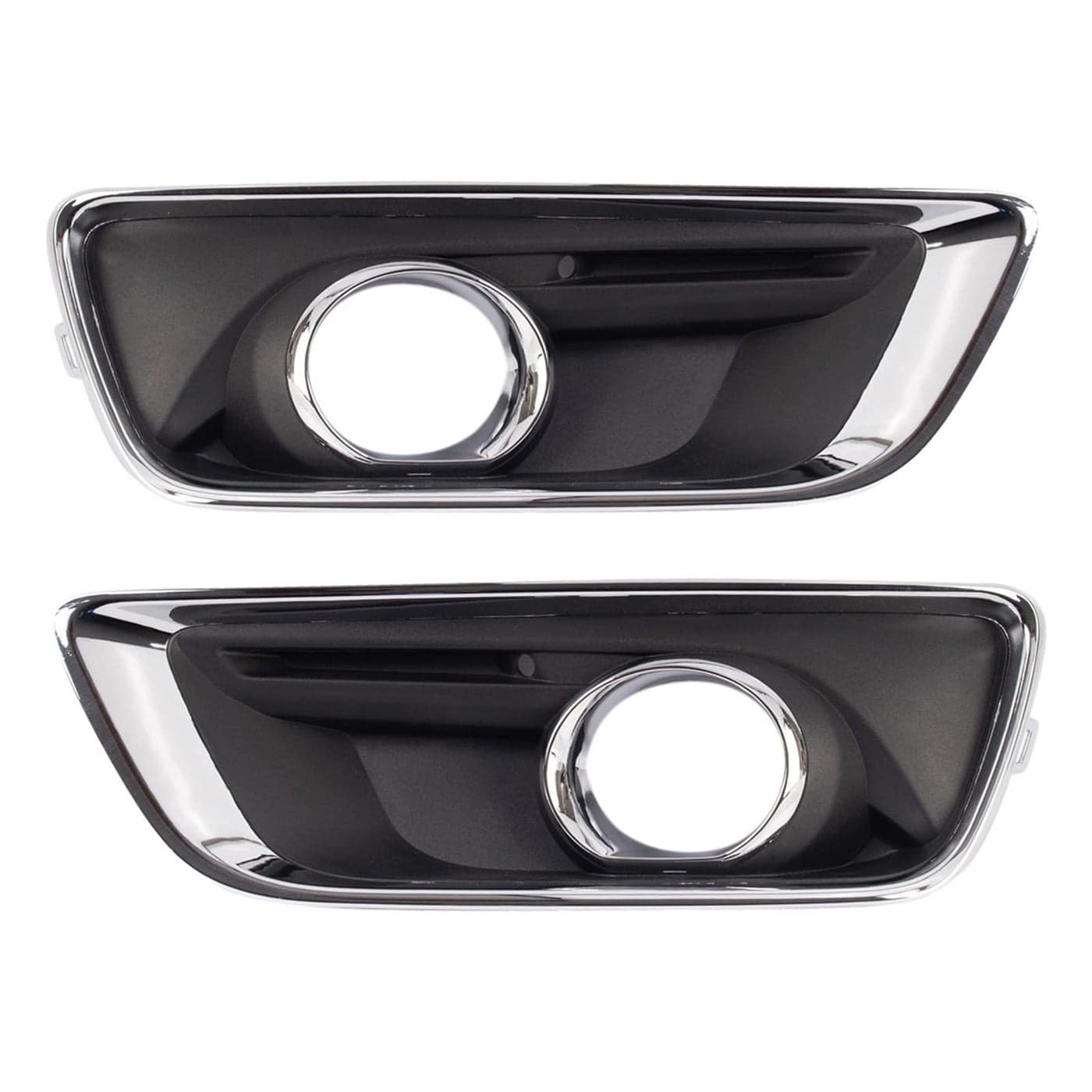 TRQ Front Driver Passenger Side Fog Light Bezel Set Chrome Black Compatible with 20132015 Chevrolet Malibu 2016 Malibu Limited GM1038136 GM1039136