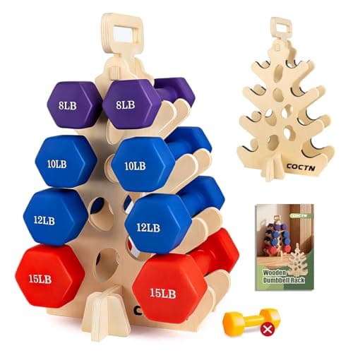 Dumbbell Rack Stand Only Wooden 4Tier Small Weight Holders for 515lbs Free Weights Women Compact AFrame Hand Weight Rack for Home Gym Space Saving Dumbbells Not Included