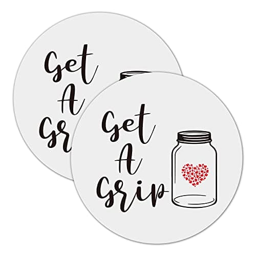Silicone Jar Opener Gripper Pad, Jar Grippers for Opening Jars, Get A Grip Rubber Bottle Opener Gripper Pad, Round Multi-Purpose Non Slip Heat Insulation Bottle Lid Openers for Seniors Kids 2 Pieces