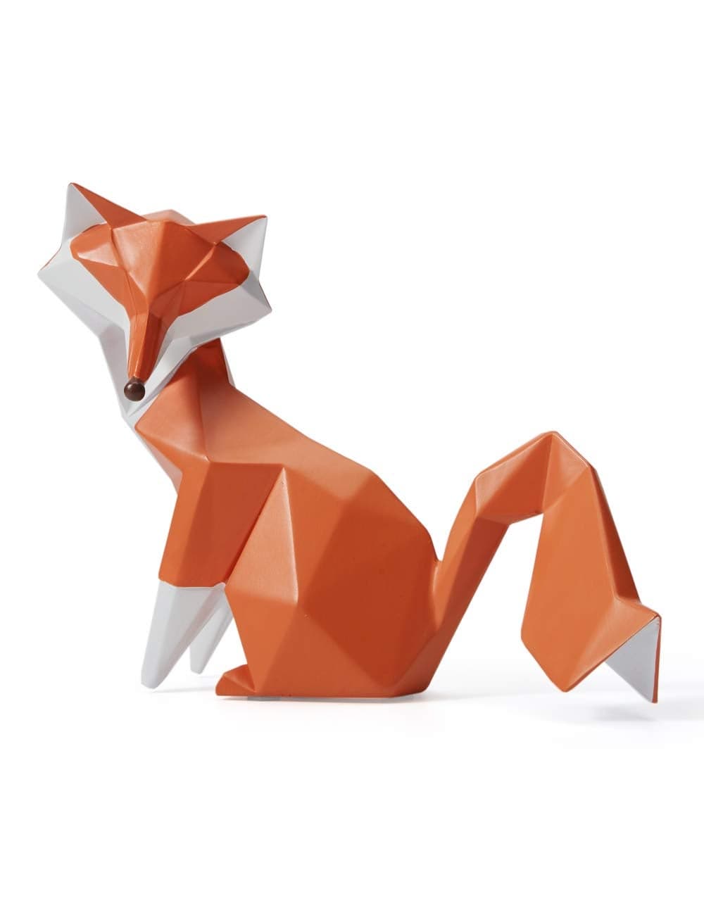 HAUCOZE Fox Figurine Gifts Geometric Sculpture Decor Animal Statue Gifts Polyresin Arts 8.0 inch