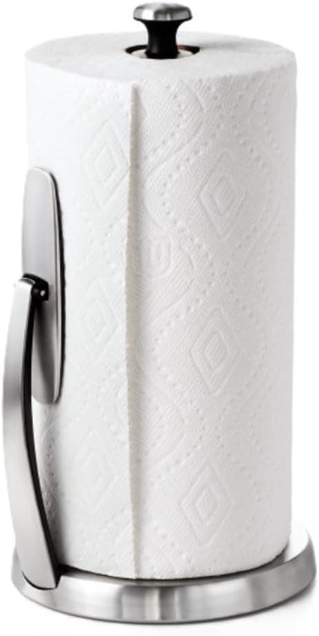 OXO Good Grips SimplyTear Paper Towel Holder Stainless Steel Silver Black