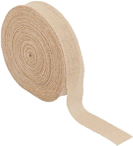 KINJOEK 2 Inch Wide 27 Yards Burlap Ribbon Natural Jute Fabric for Christmas Wedding Gifts DIY Crafts and Decoration