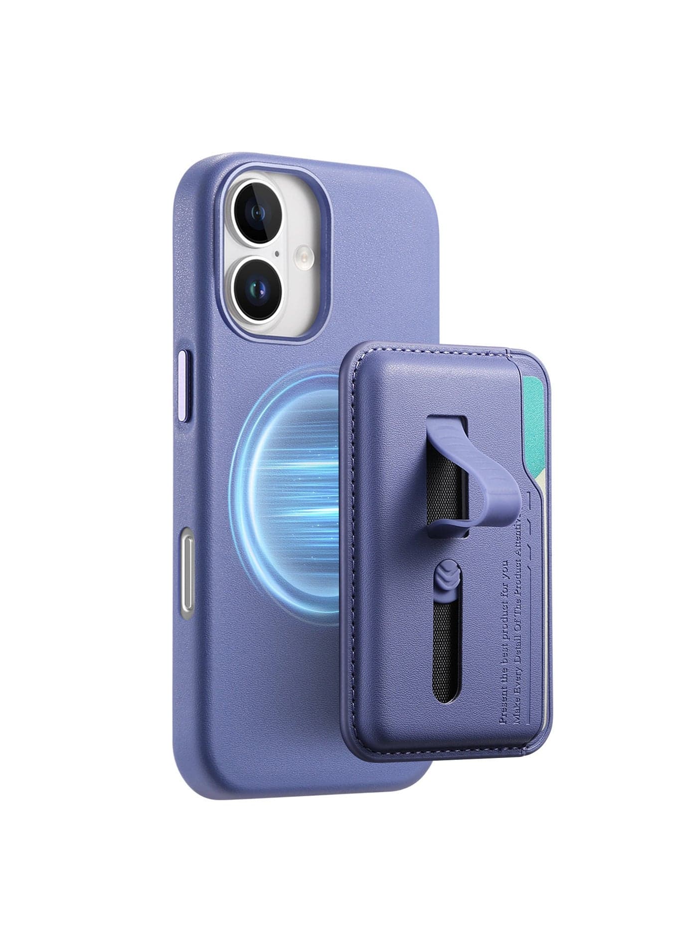 Compatible with iPhone 17 Silicone Stretch Wrist Strap Magnetic Card Holder Case Shockproof Scratch-Resistant MagSafe Compatible Precise Fit