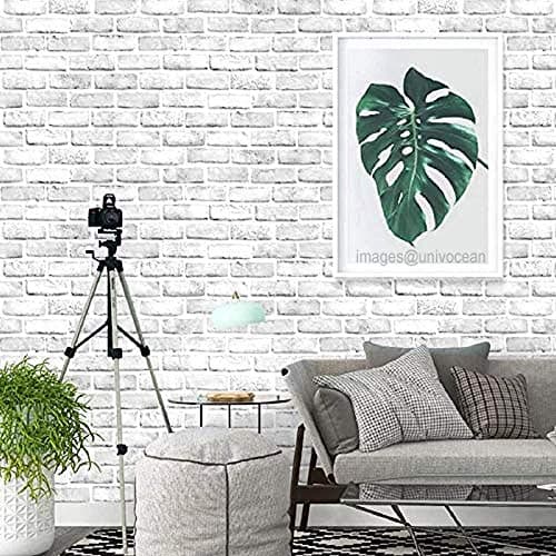 Univocean 3D Modern White Tiles Pattern Wallpaper, Wall Poster, Wall Sticker, Self Adhesive for Living Room, Hall, Garden, Home Decoration Stickers (500 x 45 cm), Botanical