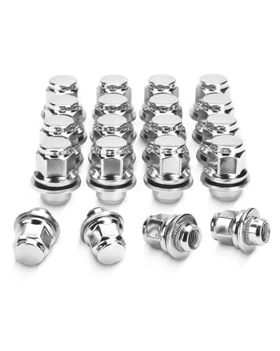 12x15 Lug Nuts Set for Toyota Camry Corolla12x15mm Chrome Closed End Mag Seat Wheel Lug Nut with Washer 1316 21mm Hex for Lexus CT200h GS300 20PCS OEM Style OnePiece Compatible Factory Wheels