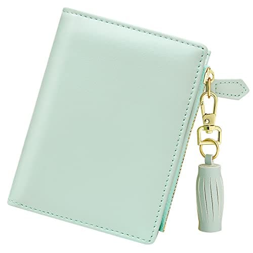 GEEAD Small Wallets for Women Bifold Slim Coin Purse Zipper ID Card Holder
