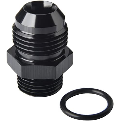 Podavelle 10AN Male Flare to 8AN ORB O-ring Boss Fuel Pump Rail Adapter Fitting Aluminum Black