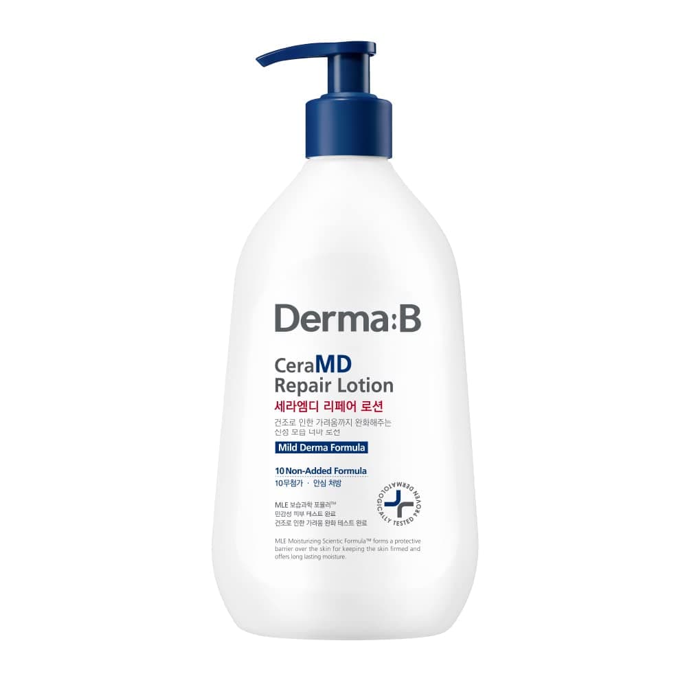 DERMA B CeraMD Repair Lotion Unscented Ceramide Panthenol Body Moisturizer Fragrance Free 1352 Fl Oz 400ml