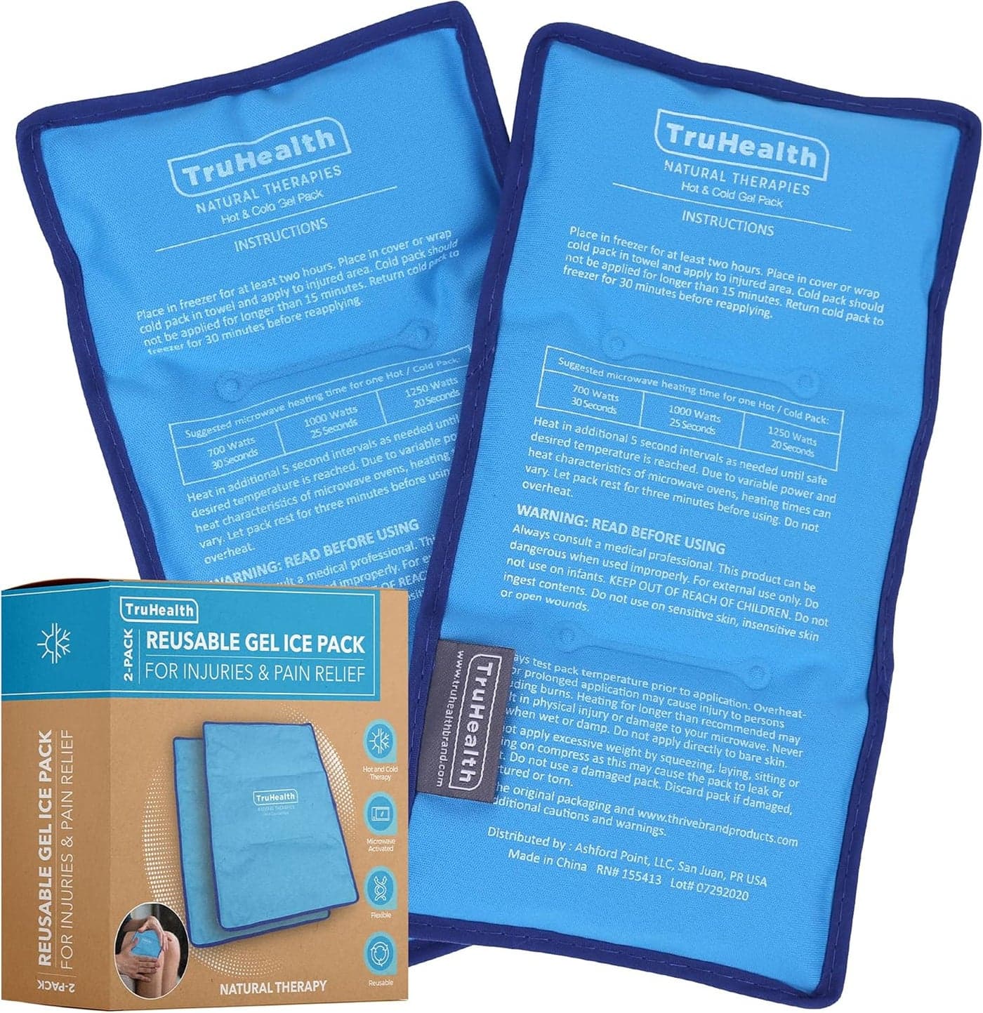 Reusable Ice Pack Pack of 2 for Injuries Hot Cold Gel Ice Packs for Injuries Back Pain Relief