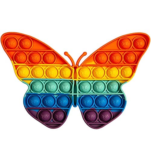 Pop Bubble Sensory Fidget Toys Squeeze Sensory Toys Novelty Gifts for Boys and Girls Stress Relief and AntiAnxiety Tools for Kids and Adults ButterflyRainbow