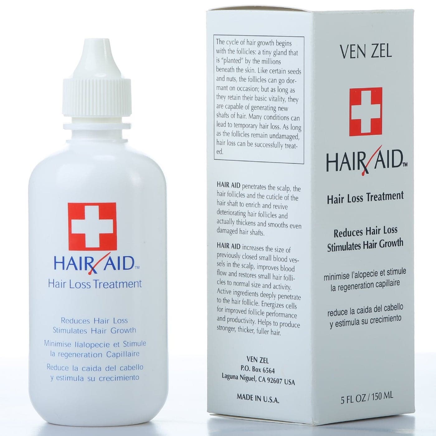 REXSOL Hair Aid Hair Loss Treatment Stimulates Hair Growth With pure Vitamin C E Yeast Cell Derivatives Ginseng Rosemary Burdock Ginkgo Biloba Extract 150 ml 5 fl oz