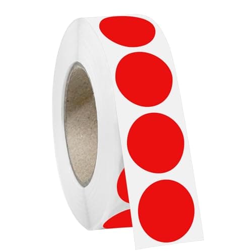 Ouzoustate 1000 PCS 3/4" Red Dot Stickers Round Circle Colored Coding Labels Garage Yard Sale Dot Stickers for Toddlers, Classroom,Office
