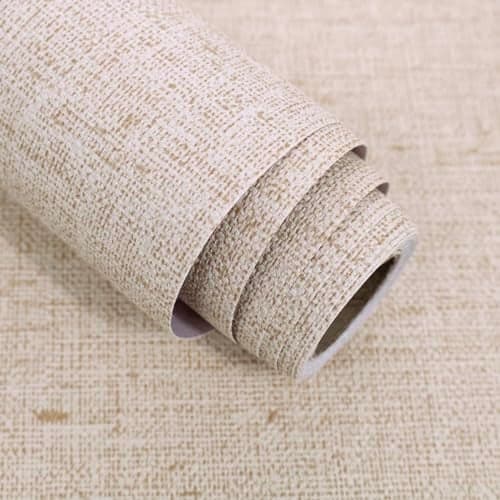 lenify Beige Grasscloth Wallpaper Peel and Stick Vintage Grasscloth Contact Paper 15.7inch x 393.7inch Faux Linen Wallpaper Textured Self Adhesive Removable Contact Paper for Cabinet Vinyl