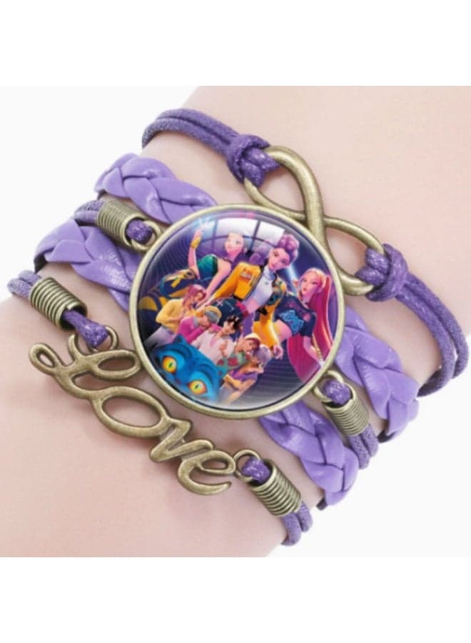 K-pop Witcher Girls Multi-layered Leather Hand-woven Bracelet Jewelry,Kpop accessories,super hero bracelet ,gift fo grils, gift fo kids,Demon Hunter accessories
