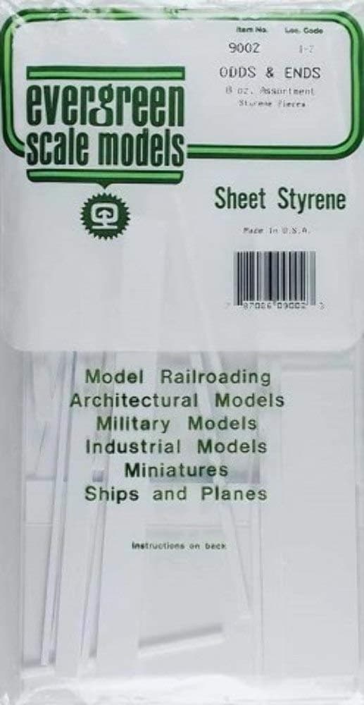 Evergreen Scale Models Styrene Sheet Odds & Ends EVG9002 Plastic Building Supplies
