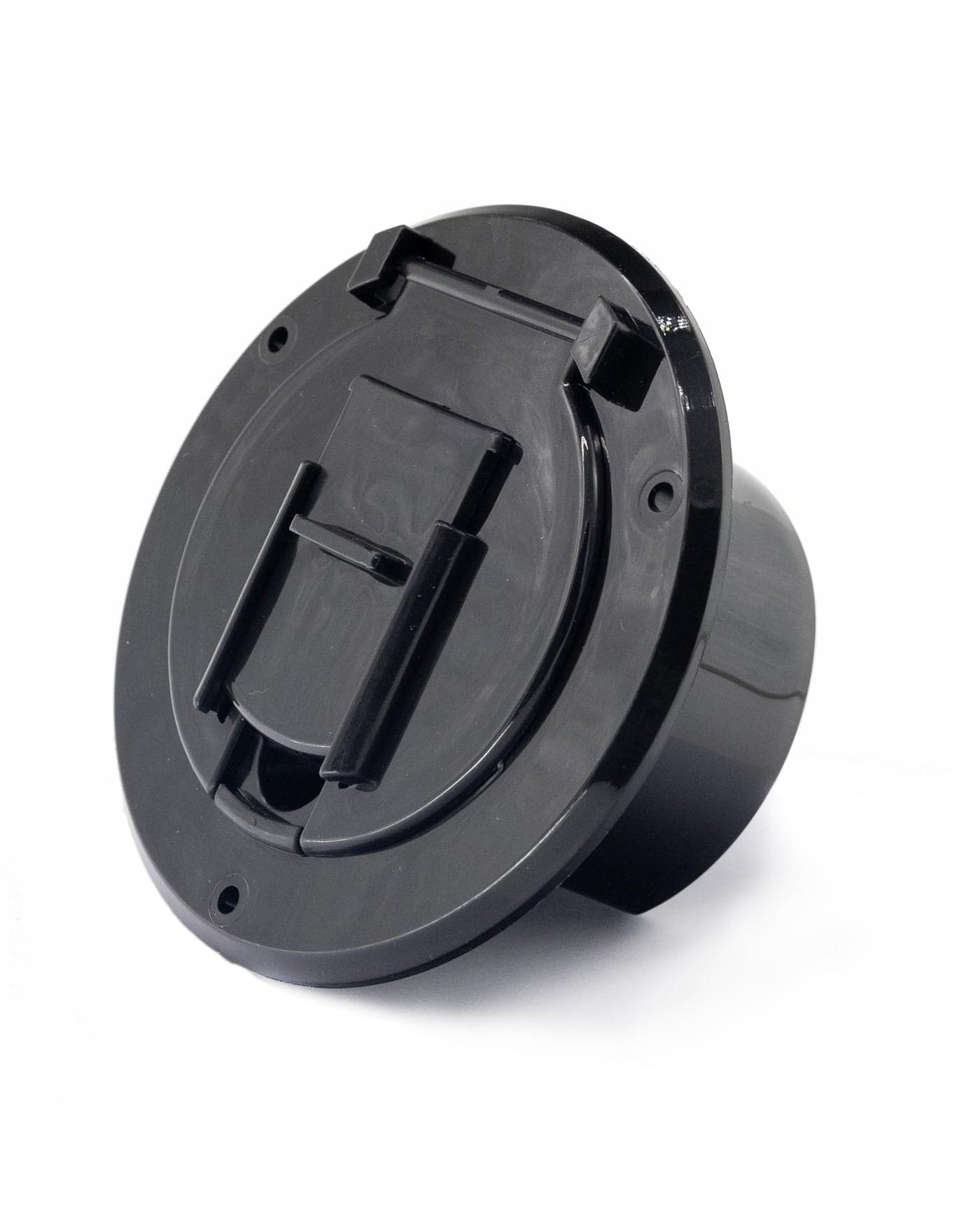 X-Haibei RV Trailer Camper Electric Power Cord Cable Hatch Round Fits 2-3/4 inches Dia. Hole Flip Up Cover (Black)