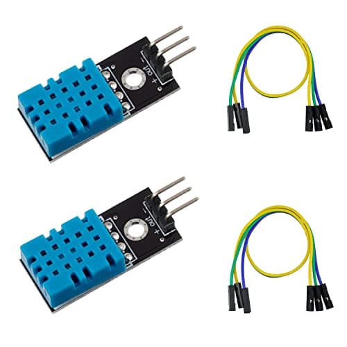 BOJACK DHT11 Temperature Humidity Sensor Module Digital Temperature Humidity Sensor 3.3V-5V with Wires for Arduino Raspberry Pi 2 3 (Pack of 2)