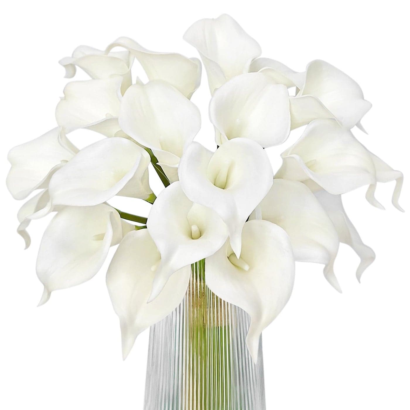 Letjolt White Calla Lily 20Pcs Artificial Flowers Bouquet for Wedding Bride Shower Blessing Gift Home Decoration Faux Calla Lilies Flower 20 Pieces