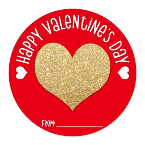SICOHOME Happy Valentine's Day Stickers - 72Pcs 1.5" Valentine's Day Envelope Seals from Gifts Labels Stickers, Heart Stickers Valentine Gift Party Favor Envelope Seals Sticker, Self-Adhesive