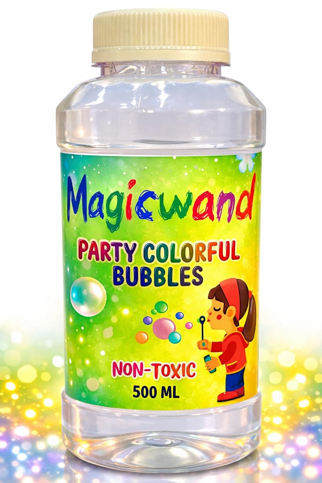 Magicwand Plastic Bubble Gun Refill Liquid【500 ml】【Please Do Not Add Water,Use As Delivered】【3 Yrs & Up】【Pack of 1】【Multi-Colored】