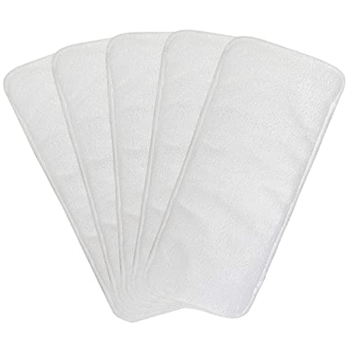 Baby Bucket Unisex Cotton Terry Washable Nappy Pads (Three Layer Only Pad,Free Size) 5 Pads Pack/Set.