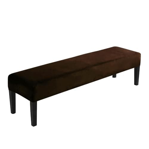 HOKIPO Elastic Dining Bench Cover, Brown(AR-4800-BR)