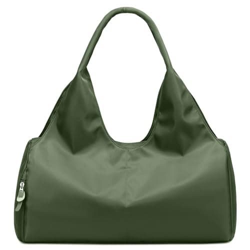 forestfish Yoga Gym Bag for Women with Shoes Compartment Wet Dry Storage Pockets Lightweight Duffel Bag Army Green