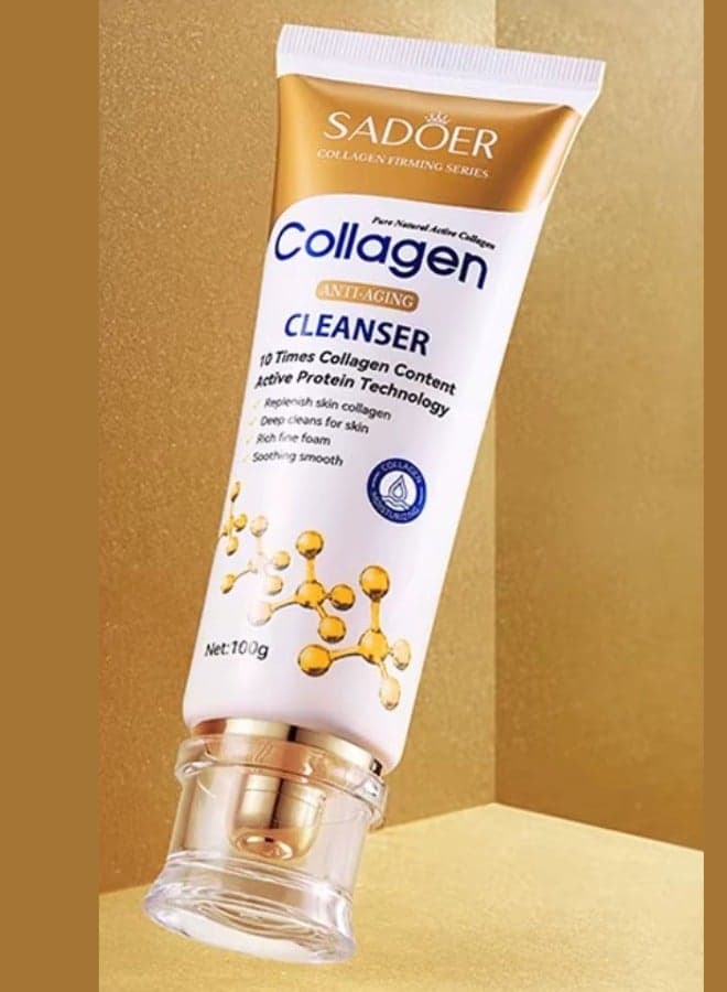Collagen Anti Aging Cleanser 100g Gentle Face Wash for Firming Hydrating and Smooth Skin