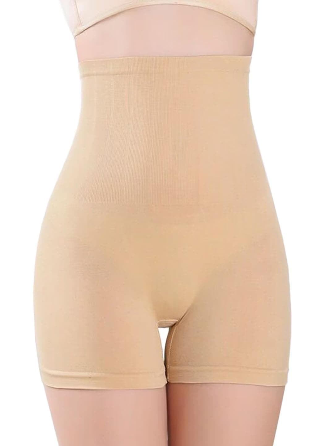 Lilots Women's Seamless Shaping Under Dress Shorts | Lightweight & Stretchable Underwear Shapewear Shorties | Free Size | Fit to 30-38 Inch Cream