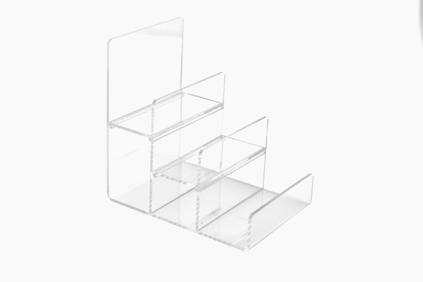 Acrylic Wallet Display Stand Holder Acrylic Jewelry Display Riser Shelf Showcase Fixtures 3tier